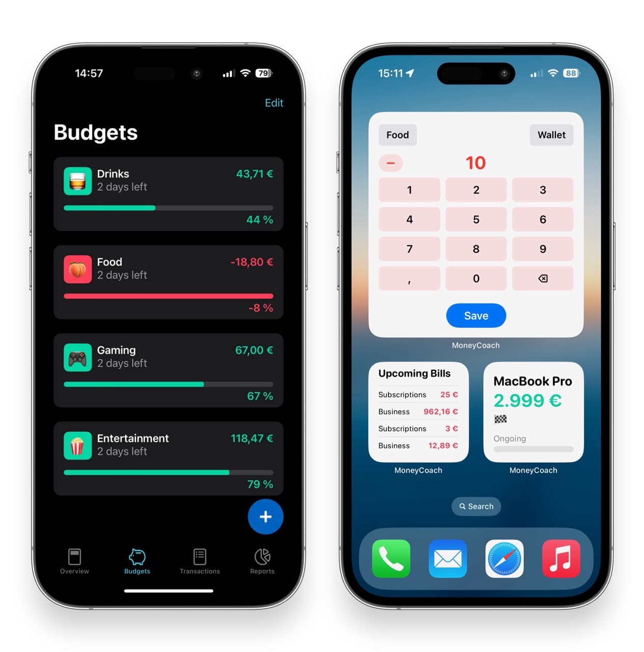 Image: Budgets widgets