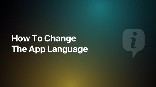 How To Change The Language