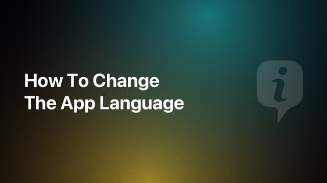 How To Change The Language