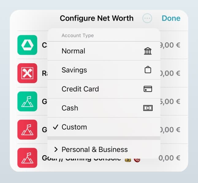 Image: Moneycoach filter outline icons