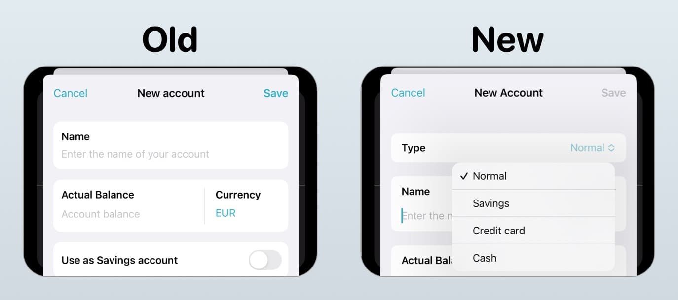 Image: Moneycoach new account types