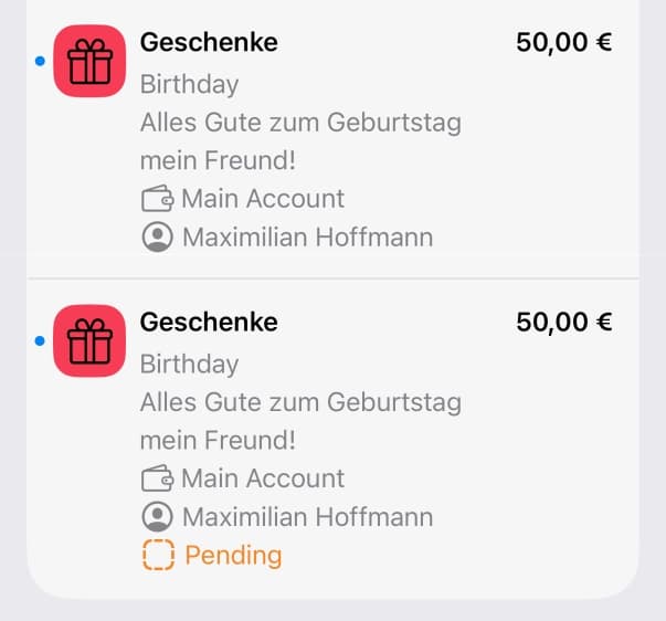 Image: Pending transaction
