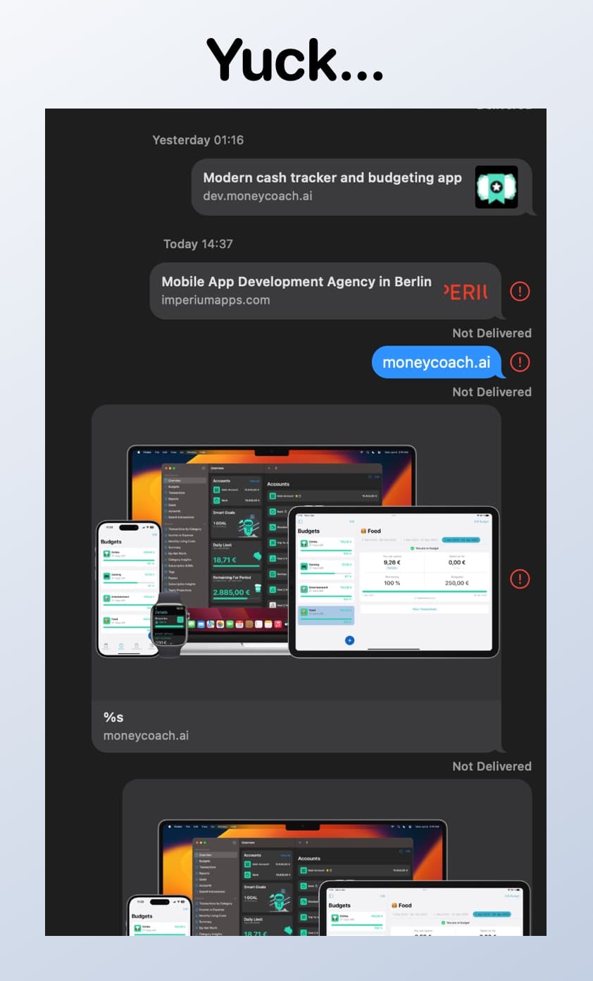 Image: Website preview links