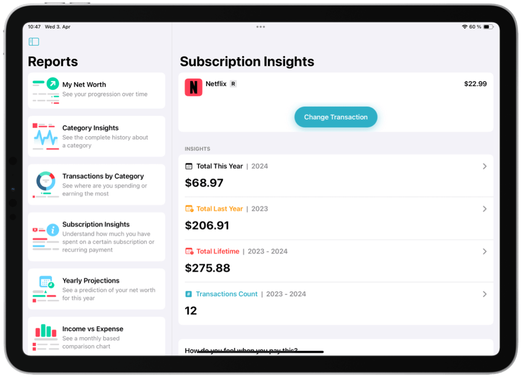 Understand The Real Cost Of Your Subscriptions & Bills