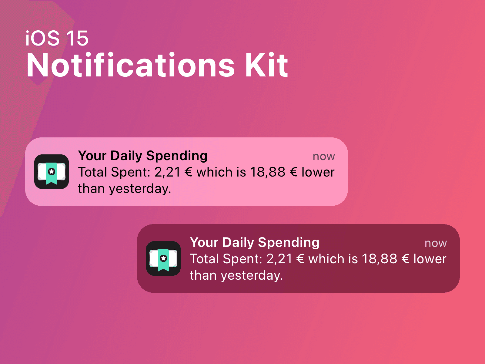 iOS 15 Notifications Kit For Sketch