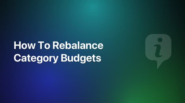 How To Rebalance Category Budgets in MoneyCoach