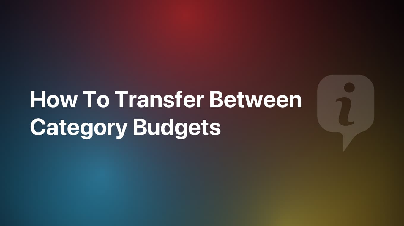 How To Transfer Between Category Budgets in MoneyCoach