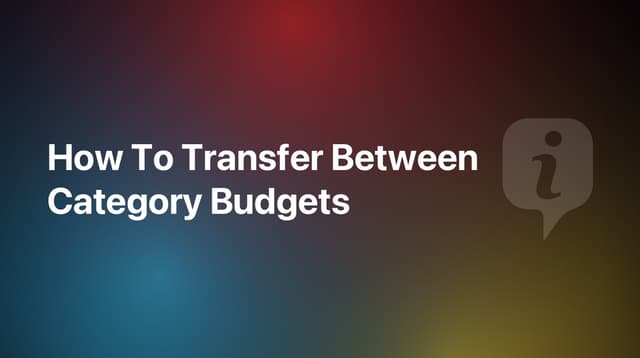 How To Transfer Between Category Budgets in MoneyCoach