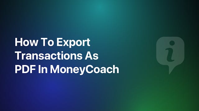 How To Export Transactions As PDF In MoneyCoach