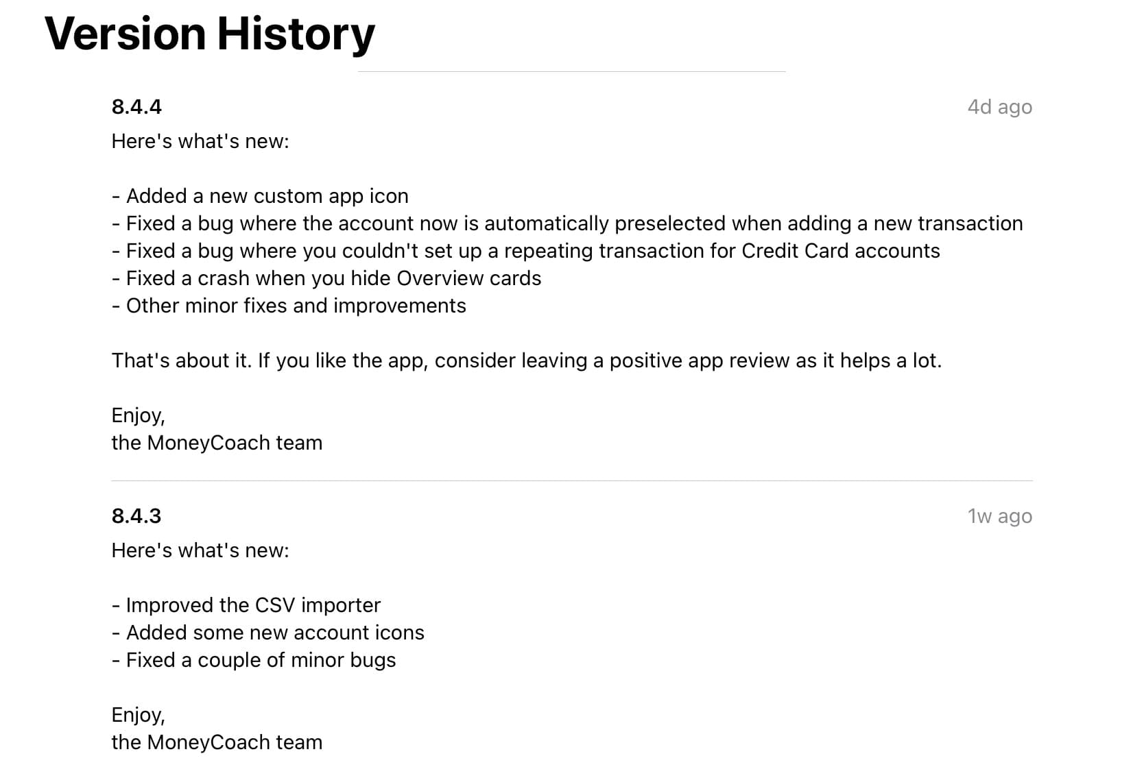 Image: Version history