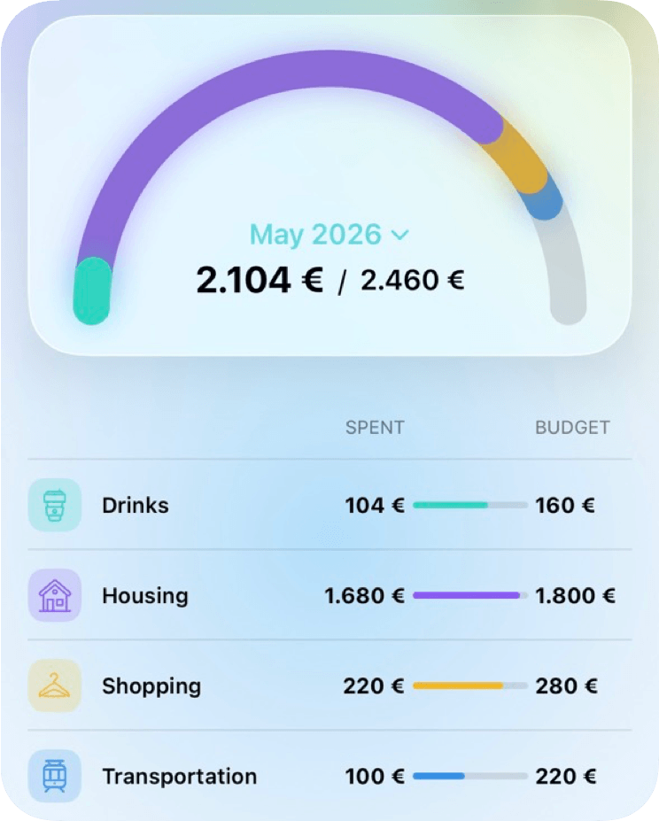 MoneyCoach Category Budgets page