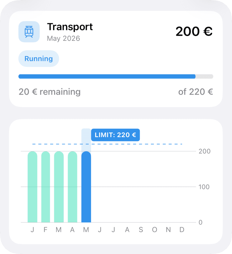 MoneyCoach transport budget category template